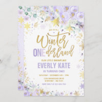 Invierno Onederland Primer cumpleaños Lilac dorado