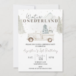 Invitación Invierno Onederland Primer cumpleaños, niño primer