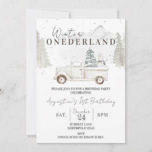 Invitación Invierno Onederland Primer cumpleaños, niño primer