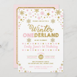 Invitación Invierno Onederland Primer Fiesta de cumpleaños Pi