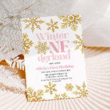 Invierno Onederland rosa dorado copo de nieve cump
