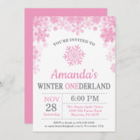 Invierno Onederland Snowflake Chica Rosa