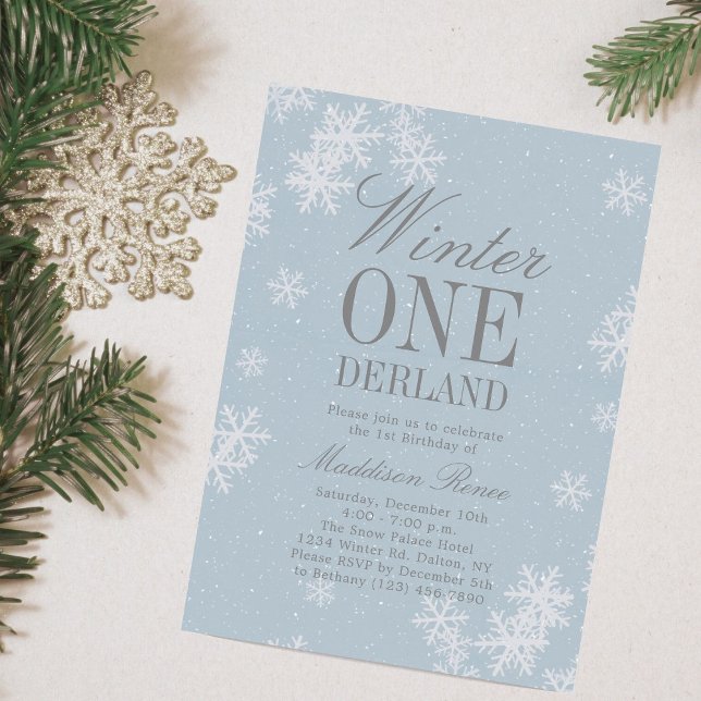 Invitación Invierno Onederland Snowflake Holiday 1er cumpleañ (Subido por el creador)