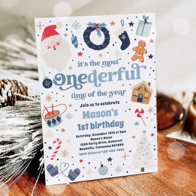 Invitación Invierno OneMaravillosa fiesta de cumpleaños de lo (Subido por el creador)