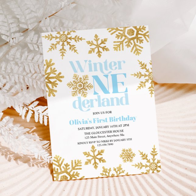 Invitación Invierno Oro Azul Oro Oro Azul Copo de Nieve Prime (Subido por el creador)