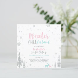 Invitación Invierno Plateado Omniéderland Primer cumpleaños I
