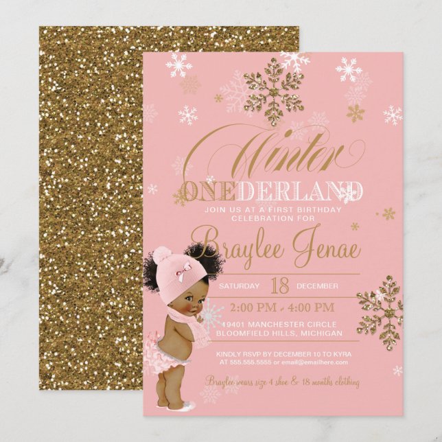 Invitación Invierno Primer bebé de cumpleaños de Australia (Anverso / Reverso)