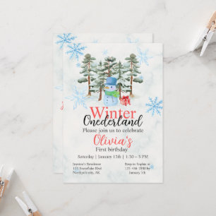 Invitación Invierno Primer cumpleaños de Onederland Prima de