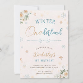 Invitación Invierno Primer cumpleaños Maravilla Temática Prim