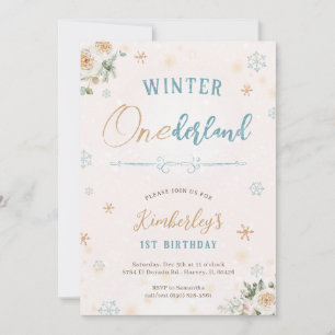 Invitación Invierno Primer cumpleaños Maravilla Temática Prim