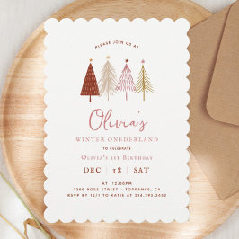 Invitación Invierno rosa Chica de la Tierra Nacida