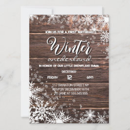 Invitación Invierno Rústico Terranova Primer Cumpleaños