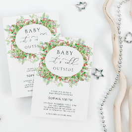 Invitación Invierno siempre verde hace frío afuera de la duch