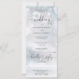 Invitación Invierno Snowflakes Heart Script Todo En Un Boda