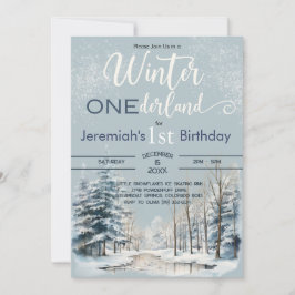 Invitación Invierno Snowy ONEderland Primer niño cumpleaños