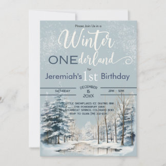 Invitación Invierno Snowy ONEderland Primer niño cumpleaños