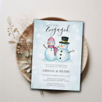 Invierno Sr. Sra. Snowman Funny Cute Engagement Pa