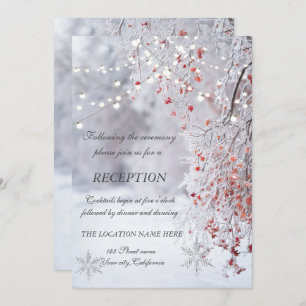 Invitación Invierno Wonderland Snowflakes Wedding