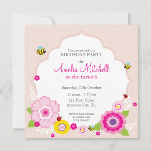 Invitación INVITA AL PARTIDO DE CUMPLEAÑOS :: flores de jardí