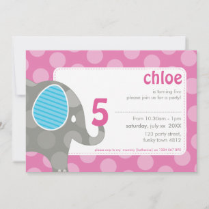 Invitación INVITA AL PARTIDO DEL CUMPLEAÑOS :: elefante + núm