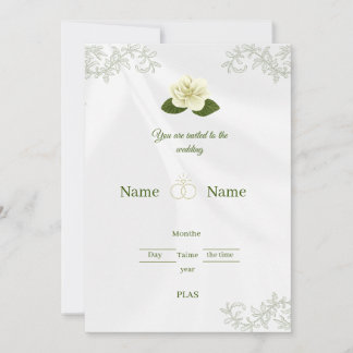 Invitación Invita de Boda Floral de Rosa Blanca Elegante