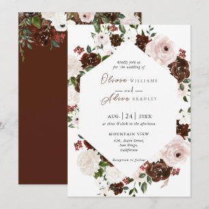 Invitación Invita de Boda geométrico floral de acuarela rusa