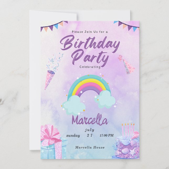Invitación Invita de cumpleaños colorido y lúgubre (Anverso)