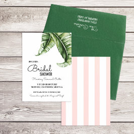 Invitación Invita de ducha nupcial de hojas de plátano modern