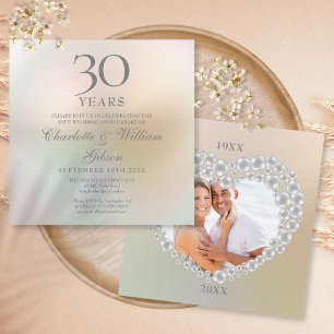 Invitación Invita de Foto Cuadrada de Bodas de Perla 30º Aniv