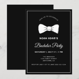 Invitación Invita del partido de soltero moderno de Black & W