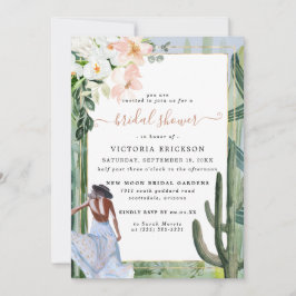 Invitación Invita nupcial floral del desierto de Cactus en Bo