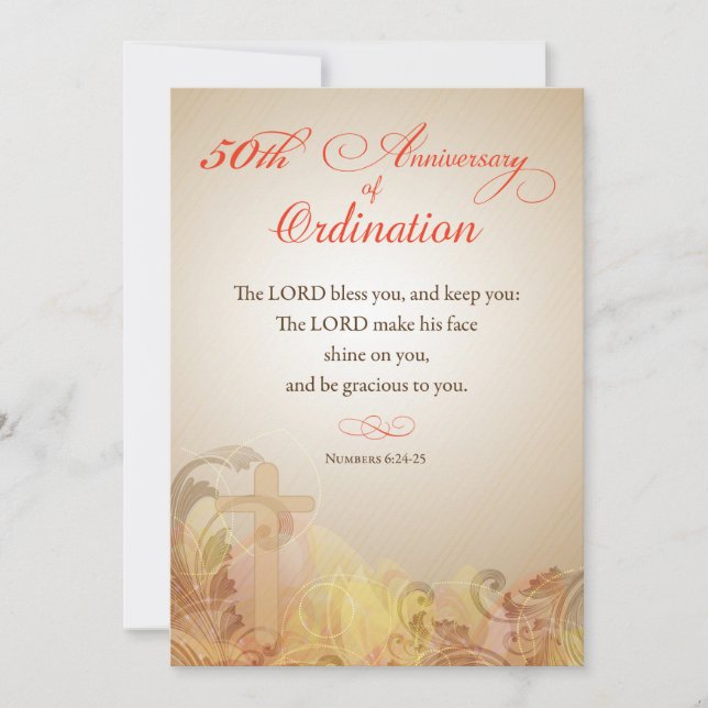 Invitación Invitación, 50 Aniversario de la Ordenación Blessi (Anverso)