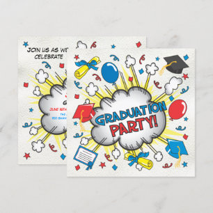 Invitación ¡Invitación a la fiesta de graduación del libro de