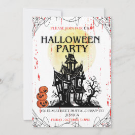 Invitación ¡Invitación a la fiesta de Halloween en la casa em