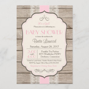 Invitación Invitación, bebé o nupcial rústico de la ducha del