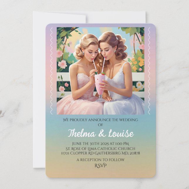 INVITACIÓN "INVITACIÓN DE BODAS ORGULLO GAY" (Anverso)