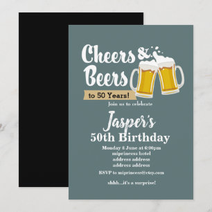 Invitación ¡Invitación de cumpleaños a las cervezas, vítores