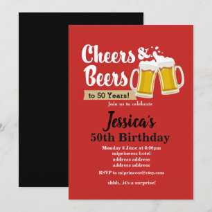 Invitación ¡Invitación de cumpleaños a las cervezas, vítores