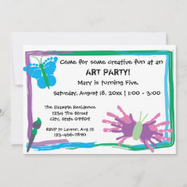 Invitación ¡Invitación de Cumpleaños para Fiesta de Arte!