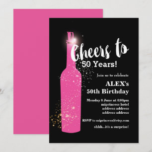 Invitación ¡Invitación de cumpleaños, vítores a cualquier año