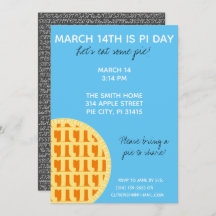 ¡Invitación de fiesta de Pi Day con dígitos de Pi 