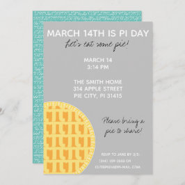 Invitación ¡Invitación de fiesta de Pi Day con dígitos de Pi