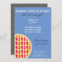 ¡Invitación de fiesta de Pi Day con dígitos de Pi 
