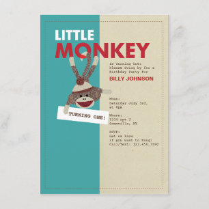 Invitación ¡Invitación de mono de sock-Turning!