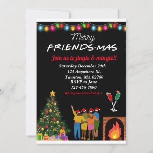 Invitación ¡Invitación de Navidad de Friendsmas! Divertido, L