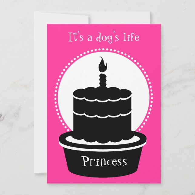 Invitación ¡Invitación del cumpleaños del perro - la vida y (Anverso)