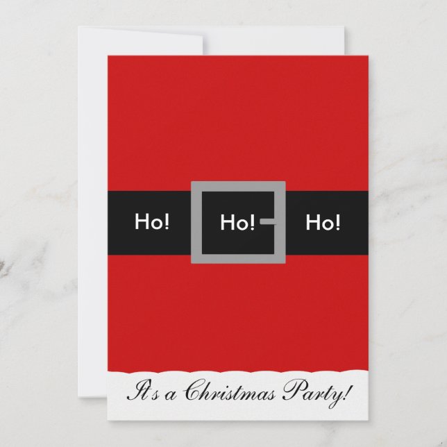 Invitación ¡Invitación del navidad del juego de Santa, Ho! ¡, (Anverso)