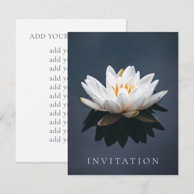 INVITACIÓN INVITACIÓN: DISEÑOS DE LOTUS (Anverso / Reverso)