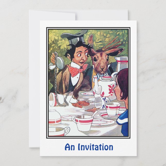 Invitación Invitación: Fiesta de té de Mad Hatter (Anverso)