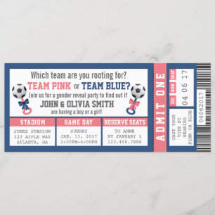 Invitación Invitación, fútbol para revelar el género de la en